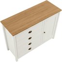 Ver imagem 5 de Cômoda Sapateira F06 4 Gavetas Madeira Maciça Puxador Metálico Branco Lyam Decor