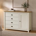 Ver imagem 7 de Cômoda Sapateira F06 4 Gavetas Madeira Maciça Puxador Metálico Branco Lyam Decor