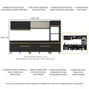 Ver imagem 6 de Armário de Cozinha Completa 302cm Veneza Multimóveis V3689 Preto/dourado