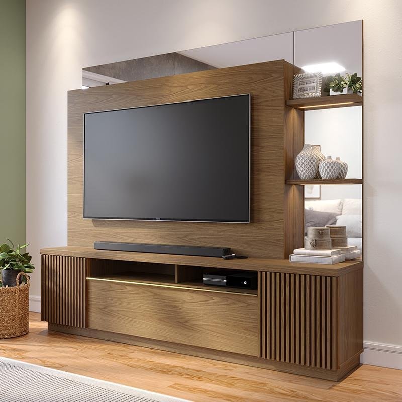 Estante Home Theater Niterói Amêndoa para Tv até 70” - Colibri - 2