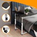 Ver imagem 3 de Mesa Mesinha Lateral Cama Multiuso Notebook Café Porta Copo:preto