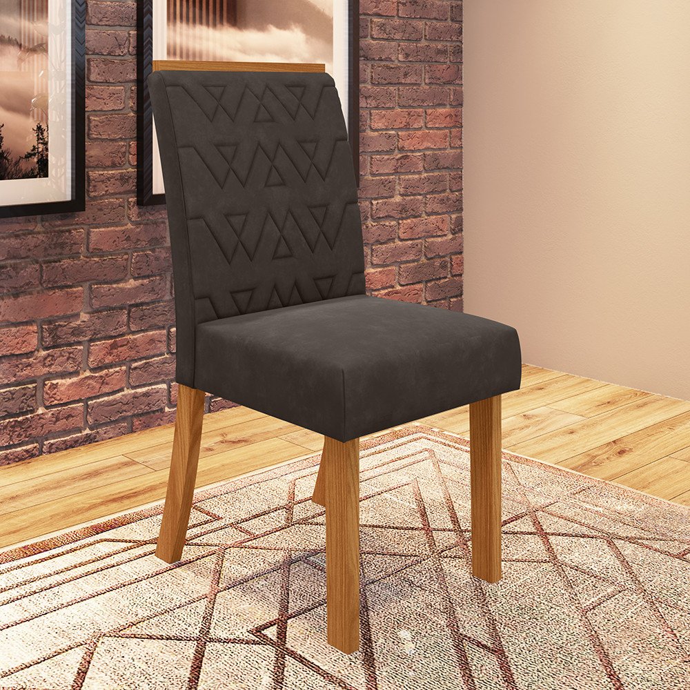 Conjunto 6 Cadeiras Estofadas Juanita Casa 812 | MadeiraMadeira