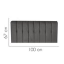 Ver imagem 2 de Painel Estofado Luxo Botão Kiara 100cm Solteiro para Cama Box Suede Cinza - Gat Magazine