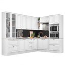Ver imagem 1 de Cozinha Completa de Canto Americana 8 Peças com Cristaleira Branco - Móveis Henn