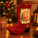 Ver imagem 5 de Bota de Natal Papai Noel LED Casa Sala Enfeite Mesa Estante Bancada Evento Festa Fim de Ano Celebraç