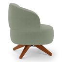 Ver imagem 3 de Kit 02 Poltronas Decorativas Orgânicas Living Have Base Giratória Bouclê Verde Oliva - Abmaza