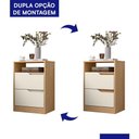 Ver imagem 2 de Kit 2 Mesas de Cabeceira Sole 2 Gavetas MDF Contemporâneo Off White e Freijó Albatroz Móveis