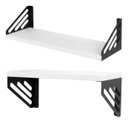 Ver imagem 1 de Kit 2 Prateleiras Mdf Decorativas 40x15 Cm com Suporte Duo \preto