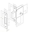 Ver imagem 2 de Fechadura Auxiliar F-2000 Trava de Segurança Tetra Chave Roseta Redonda Preta 40mm Aliança