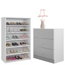 Ver imagem 1 de Cômoda Louise e Sapateira Laís Branco Brilho - Ajl