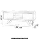Ver imagem 4 de Rack TV 55 pol 150cm Orgânico 2 Portas Cecy Nature Z56 - Mpozenato