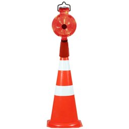 Sinalizador Solar Viario para Cone Automatico Luz Led Sinalizaçao Obra Ruaestrada Rodovia Chuva Ener - 3