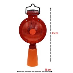 Sinalizador Solar Viario para Cone Automatico Luz Led Sinalizaçao Obra Ruaestrada Rodovia Chuva Ener - 5