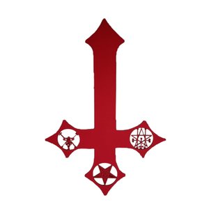 Cruz Invertida com Sigilo da Triade:vermelho