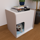 Ver imagem 1 de Mesa de Cabeceira Cama Pet Cães 45x55x60 Branco e Nude