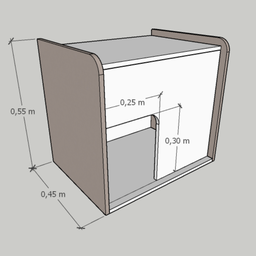 Mesa de Cabeceira Cama Pet Cães 45x55x60 Branco e Nude - 4