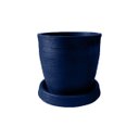 Ver imagem 1 de Vaso Plantar com Prato 30x30 Classico Oval Moderno Polietileno Bgplasticos V13 Azul Escuro 013