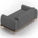 Ver imagem 6 de Sofá 2 Lugares para Sala de Estar Molino 150 Cm D02 Pés D'ouro Veludo Cinza C-317 - Lyam Decor