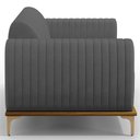 Ver imagem 5 de Sofá 2 Lugares para Sala de Estar Molino 150 Cm D02 Pés D'ouro Veludo Cinza C-317 - Lyam Decor