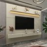 Painel para Tv até 85 Polegadas Royal 3 Gavetas 100% Mdf com Led Off White - Gelius - 1