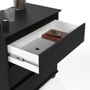 Ver imagem 3 de Mini Cômoda Ej Mesa de Cabeceira para Quarto com 3 Gavetas - Preto