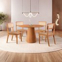 Ver imagem 1 de Conjunto Sala de Jantar Mesa Cone 108cm e 4 Cadeiras Ava