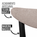 Ver imagem 4 de Kit 4 Cadeiras de Jantar Floripa Madeira Maciça Estofadas Bouclé Bege Madeira Preta Di Franco