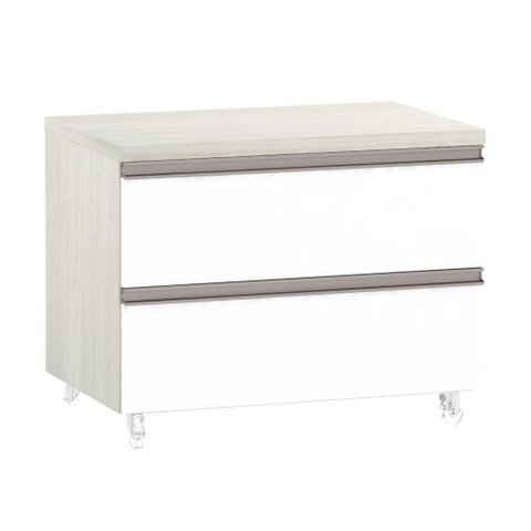 Mesa De Cabeceira Prime Plus 60 Cm Legno Crema C/ Branco Mat