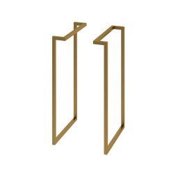 2 Pés Base De Mesa 75cm Quadrada Metal Escrivaninha Aparador:Dourado - 1