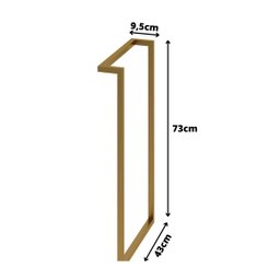 2 Pés Base De Mesa 75cm Quadrada Metal Escrivaninha Aparador:Dourado - 5