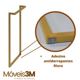 2 Pés Base De Mesa 75cm Quadrada Metal Escrivaninha Aparador:Dourado - 4