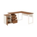 Ver imagem 1 de Mesa Escritório em L 1,50x1,50m (Extensível) com Armário Misto (03 Gav.) Sevilha / Champanhe