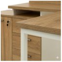 Ver imagem 5 de Mesa Escritório em L 1,50x1,50m (Extensível) com Armário Misto (03 Gav.) Sevilha / Champanhe
