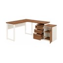 Ver mais imagens de Mesa Escritório em L 1,50x1,50m (Extensível) com Armário Misto (03 Gav.) Sevilha / Champanhe