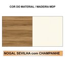 Ver imagem 2 de Mesa Escritório em L 1,50x1,50m (Extensível) com Armário Misto (03 Gav.) Sevilha / Champanhe