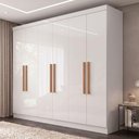 Ver imagem 2 de Guarda Roupa Casal Madrid 6 Portas de Bater 2 Gavetas MDP Branco Maxel Móveis