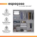 Ver imagem 7 de Guarda Roupa Casal Madrid 6 Portas de Bater 2 Gavetas MDP Branco Maxel Móveis
