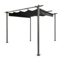 Ver imagem 1 de Gazebo Pergolado 3x3 Estrutura em Aço Sistema Retrátil Cobertura Poliéster Cinza/preto G31 Gran Belo