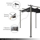 Ver imagem 5 de Gazebo Pergolado 3x3 Estrutura em Aço Sistema Retrátil Cobertura Poliéster Cinza/preto G31 Gran Belo