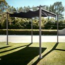 Ver imagem 3 de Gazebo Pergolado 3x3 Estrutura em Aço Sistema Retrátil Cobertura Poliéster Cinza/preto G31 Gran Belo