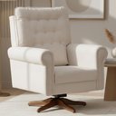 Ver imagem 2 de Poltrona de Amamentação com Balanço Giratória Encanto D02 Bouclê Off White C-200 - Lyam Decor