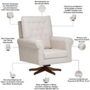 Ver imagem 4 de Poltrona de Amamentação com Balanço Giratória Encanto D02 Bouclê Off White C-200 - Lyam Decor