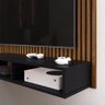Painel Suspenso Tv 48 Polegadas Organizador Prateleira Decorativa Dubai Ripado/preto-rpm Móveis - 5