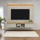 Ver imagem 3 de Painel Home Vila Real Tv até 75" Cor Tauari e Off White com 200x173-edecasamoveis