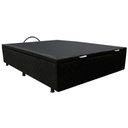 Ver imagem 1 de Base Box Baú para Cama Casal 138x188cm Liz S05 Suede Bordado Preto - Mpozenato