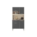 Ver imagem 5 de Kit de Cozinha Compacta Malta 4 Portas e 1 Gaveta 91cm Avena/grafito - Demóbile