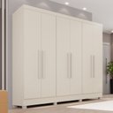 Ver imagem 1 de Guarda-Roupa Casal 6 Portas e 2 Gavetas Safira Off White/Arenas