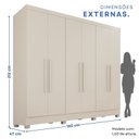 Ver imagem 3 de Guarda-Roupa Casal 6 Portas e 2 Gavetas Safira Off White/Arenas