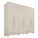Ver imagem 2 de Guarda-Roupa Casal 6 Portas e 2 Gavetas Safira Off White/Arenas
