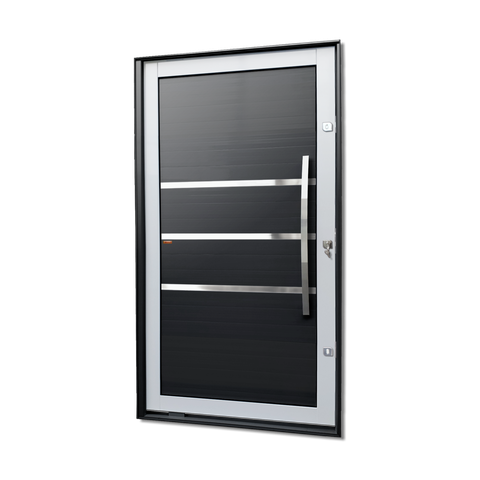 Porta Pivotante Alumínio Lamb.Evolution c/Pux.D.Elite Mix Preto 216x130 Brimak